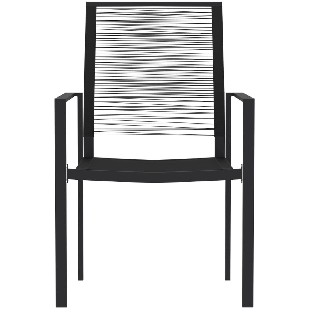 Matgrupp för trädgården 7 delar svart vidaXL 140 cm table length – bild 4