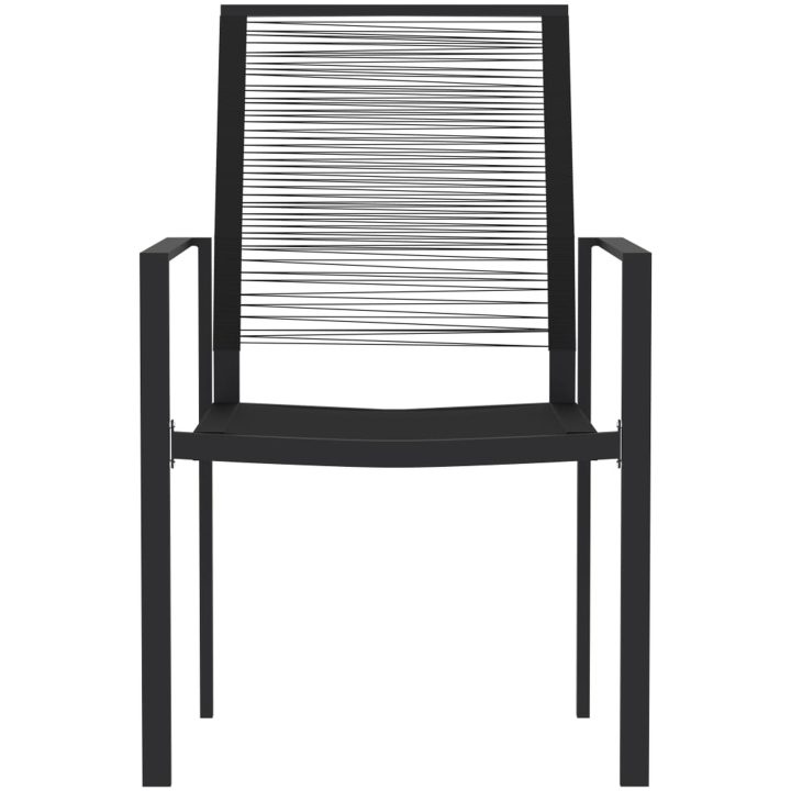 Matgrupp för trädgården 7 delar svart vidaXL 140 cm table length – bild 4