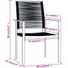 Matgrupp för trädgården 7 delar svart vidaXL 140 cm table length – miniatyr 7