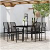 Matgrupp för trädgården 7 delar svart vidaXL 140 cm table length – miniatyr 1