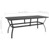 Matgrupp för trädgården 7 delar textilen och stål vidaXL 190 cm table length – miniatyr 11