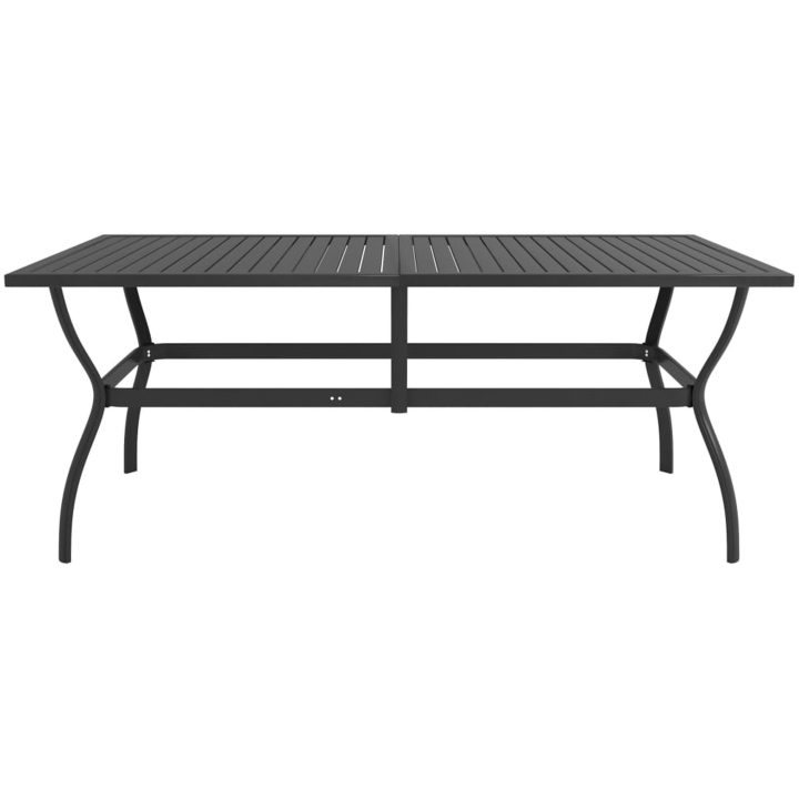 Matgrupp för trädgården 7 delar textilen och stål vidaXL 190 cm table length – bild 4