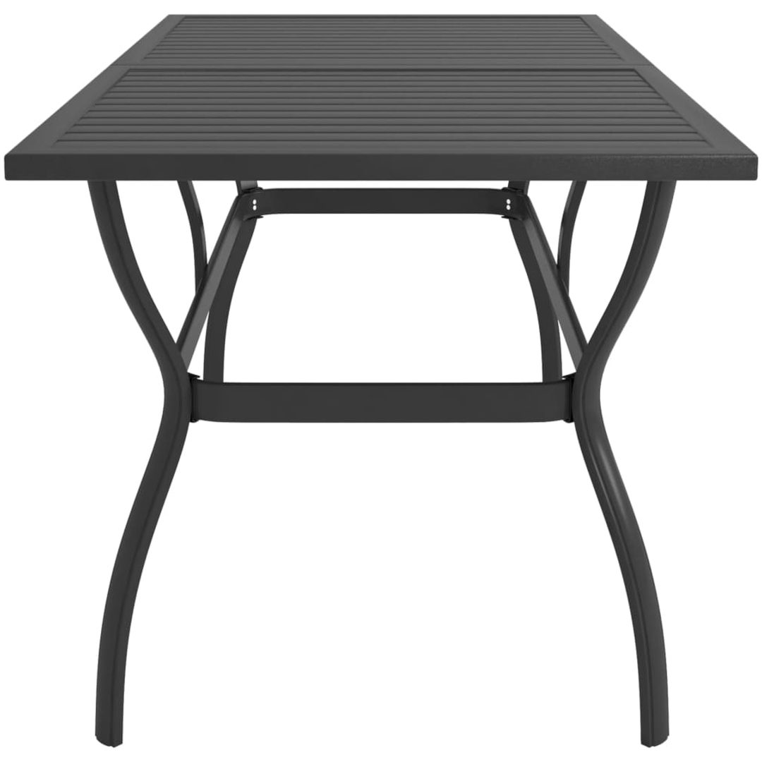 Matgrupp för trädgården 7 delar textilen och stål vidaXL 190 cm table length – bild 5