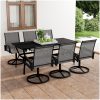 Matgrupp för trädgården 7 delar textilen och stål vidaXL 190 cm table length – miniatyr 1