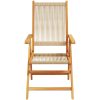 Matgrupp för trädgården 7delar beige polypropen och massivt trä vidaXL – miniatyr 4