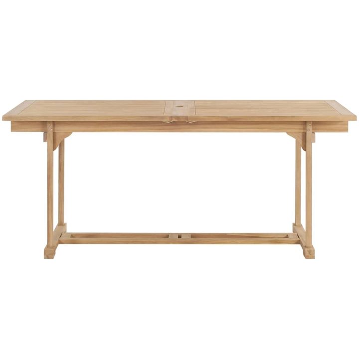 Matgrupp för trädgården 9 delar 180-280x100x75 cm teakträ vidaXL – bild 3