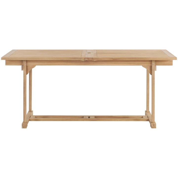 Matgrupp för trädgården 9 delar 180-280x100x75 cm teakträ vidaXL – bild 5