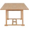 Matgrupp för trädgården 9 delar 180-280x100x75 cm teakträ vidaXL – miniatyr 6