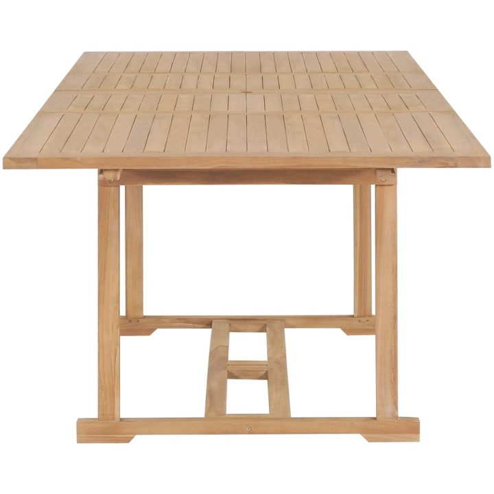 Matgrupp för trädgården 9 delar 180-280x100x75 cm teakträ vidaXL – bild 6