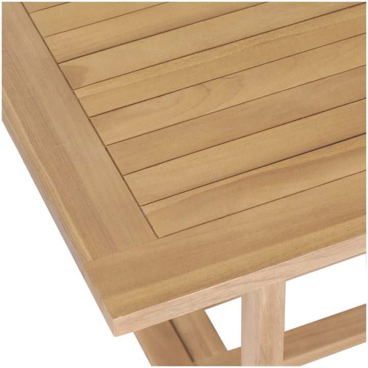 Matgrupp för trädgården 9 delar 180-280x100x75 cm teakträ vidaXL – bild 9
