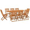 Matgrupp för trädgården 9 delar 180x90x75 cm massivt akaciaträ vidaXL – miniatyr 2