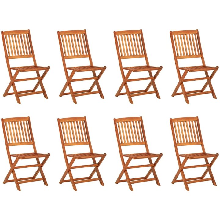 Matgrupp för trädgården 9 delar 180x90x75 cm massivt akaciaträ vidaXL – bild 3