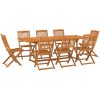 Matgrupp för trädgården 9 delar 220x90x75 cm massivt akaciaträ vidaXL – miniatyr 2