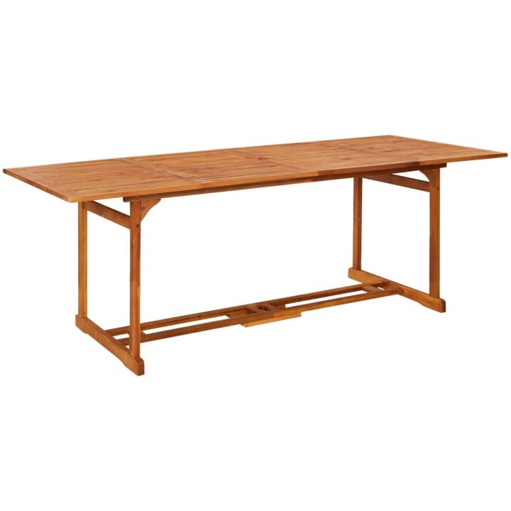 Matgrupp för trädgården 9 delar 220x90x75 cm massivt akaciaträ vidaXL – bild 6