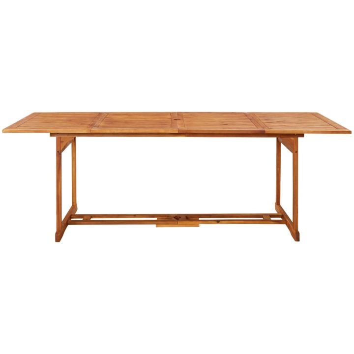 Matgrupp för trädgården 9 delar 220x90x75 cm massivt akaciaträ vidaXL – bild 7