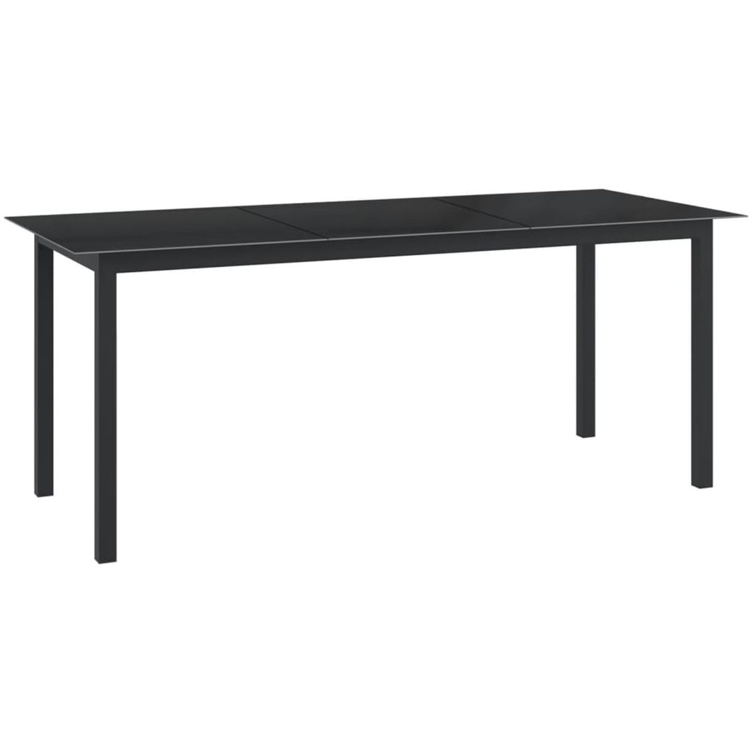 Matgrupp för trädgården 9 delar aluminium antracit vidaXL – bild 2