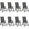 Matgrupp för trädgården 9 delar aluminium antracit vidaXL – miniatyr 6