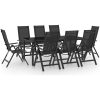 Matgrupp för trädgården 9 delar aluminium antracit vidaXL – miniatyr 1