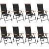 Matgrupp för trädgården 9 delar aluminium svart vidaXL 185 cm table length – miniatyr 2