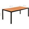 Matgrupp för trädgården 9 delar aluminium svart vidaXL 185 cm table length – miniatyr 11