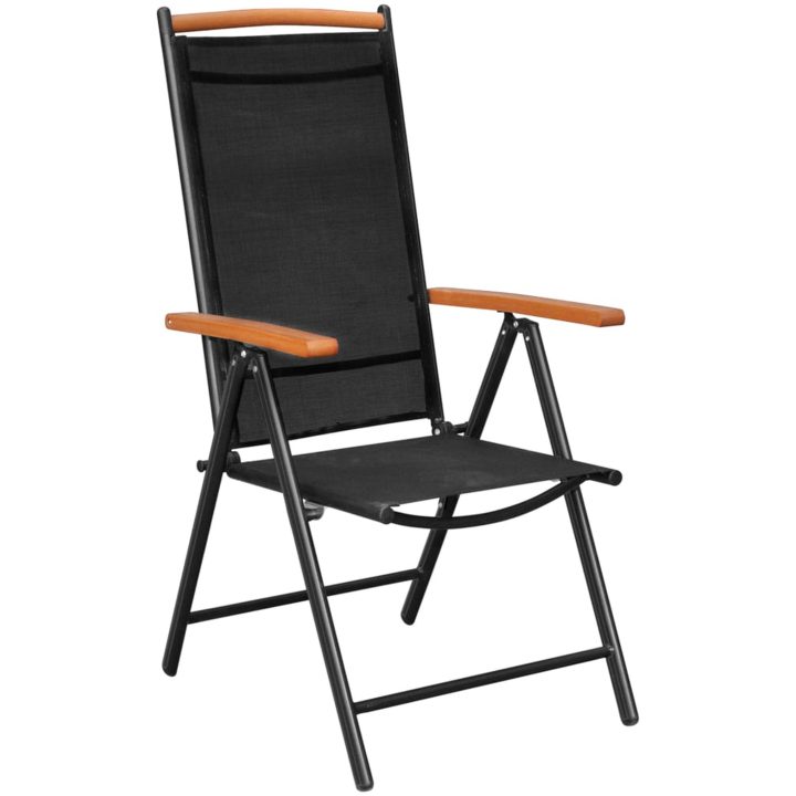 Matgrupp för trädgården 9 delar aluminium svart vidaXL 185 cm table length – bild 3