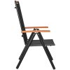 Matgrupp för trädgården 9 delar aluminium svart vidaXL 185 cm table length – miniatyr 4
