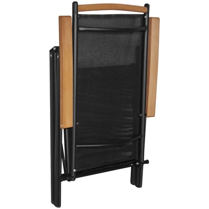 Matgrupp för trädgården 9 delar aluminium svart vidaXL 185 cm table length – bild 6