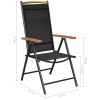 Matgrupp för trädgården 9 delar aluminium svart vidaXL 185 cm table length – miniatyr 10