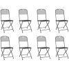 Matgrupp för trädgården 9 delar antracit metallnät vidaXL 165 cm table length – miniatyr 3