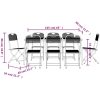 Matgrupp för trädgården 9 delar antracit metallnät vidaXL 165 cm table length – miniatyr 9