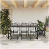 Matgrupp för trädgården 9 delar antracit metallnät vidaXL 165 cm table length – miniatyr 1