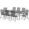 Matgrupp för trädgården 9 delar antracit stål vidaXL 200 cm table length – miniatyr 3