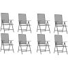 Matgrupp för trädgården 9 delar antracit stål vidaXL 200 cm table length – miniatyr 4