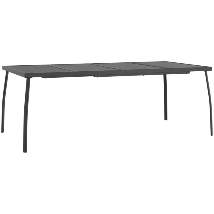 Matgrupp för trädgården 9 delar antracit stål vidaXL 200 cm table length – bild 8