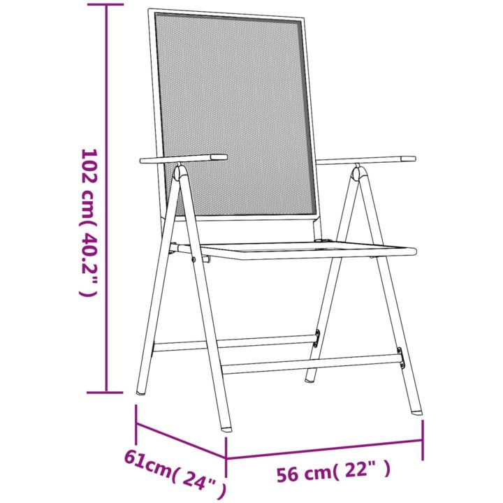 Matgrupp för trädgården 9 delar antracit stål vidaXL 200 cm table length – bild 10