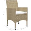 Matgrupp för trädgården 9 delar beige vidaXL – miniatyr 12