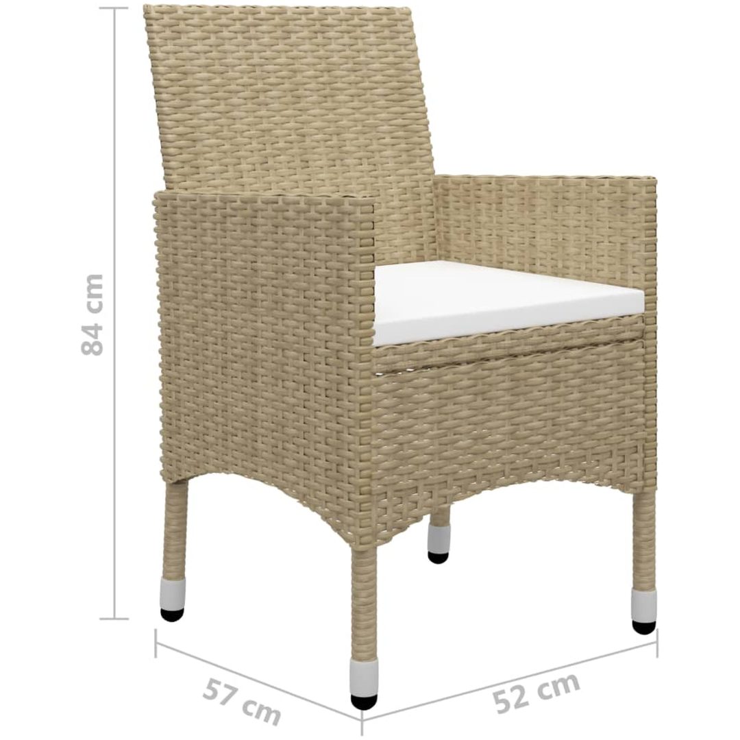 Matgrupp för trädgården 9 delar beige vidaXL – bild 12