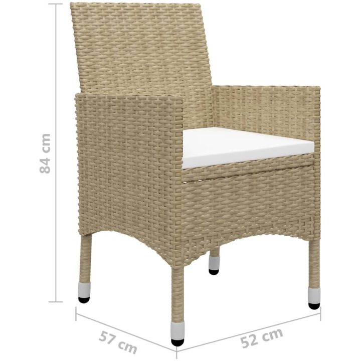 Matgrupp för trädgården 9 delar beige vidaXL – bild 12