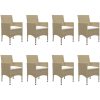 Matgrupp för trädgården 9 delar beige vidaXL – miniatyr 5