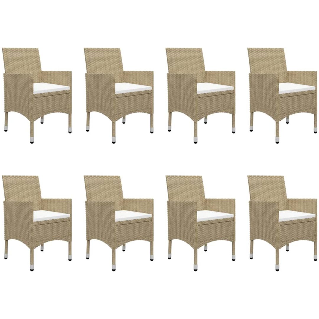 Matgrupp för trädgården 9 delar beige vidaXL – bild 5