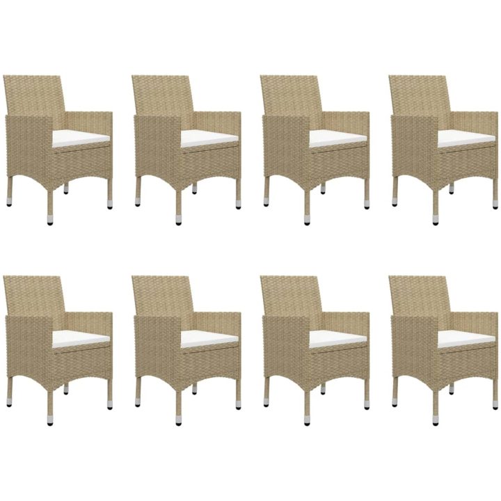 Matgrupp för trädgården 9 delar beige vidaXL – bild 5