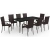 Matgrupp för trädgården 9 delar brun och svart vidaXL 200 cm table length – miniatyr 2