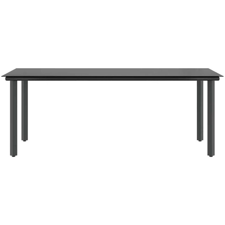 Matgrupp för trädgården 9 delar brun polyrotting glas vidaXL 200 x 100 x 74 cm – bild 7