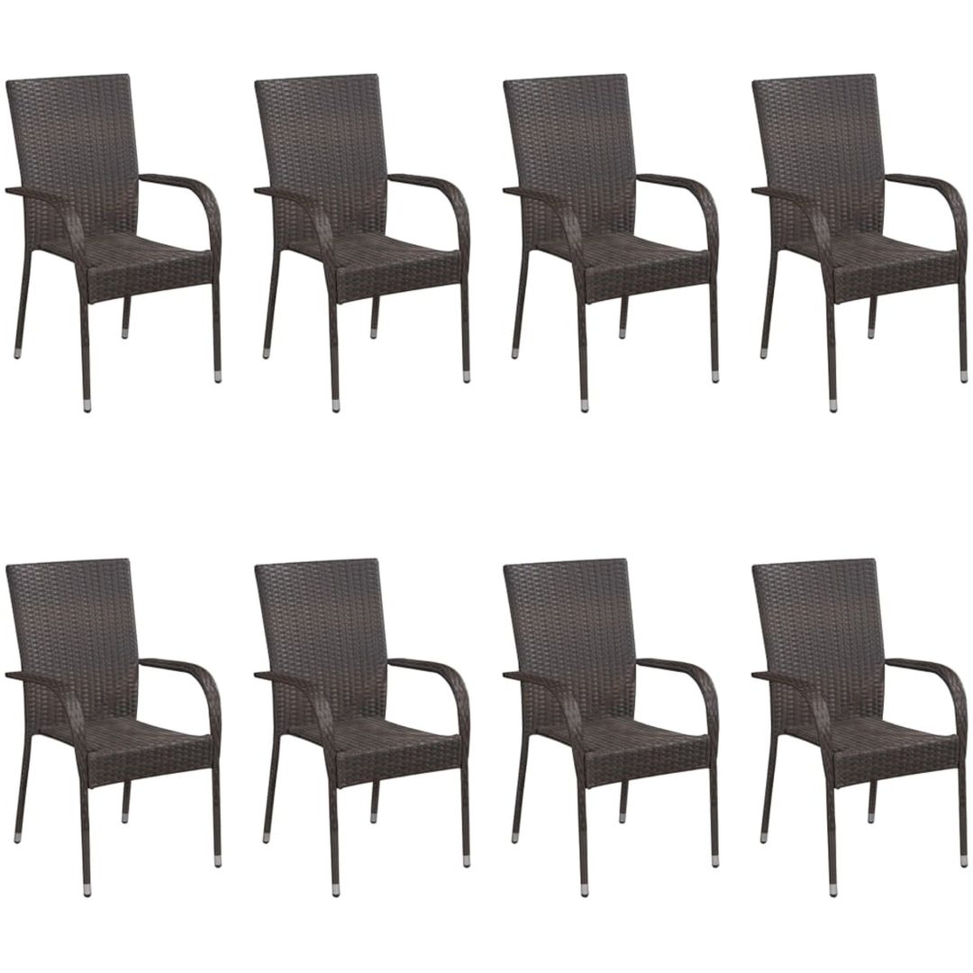 Matgrupp för trädgården 9 delar brun vidaXL – bild 5