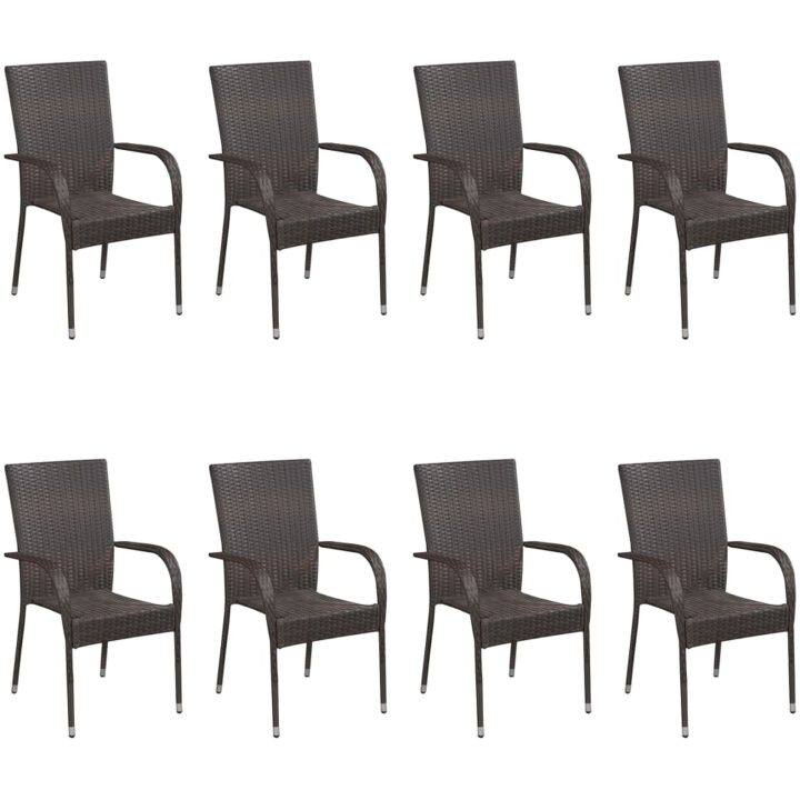 Matgrupp för trädgården 9 delar brun vidaXL – bild 5