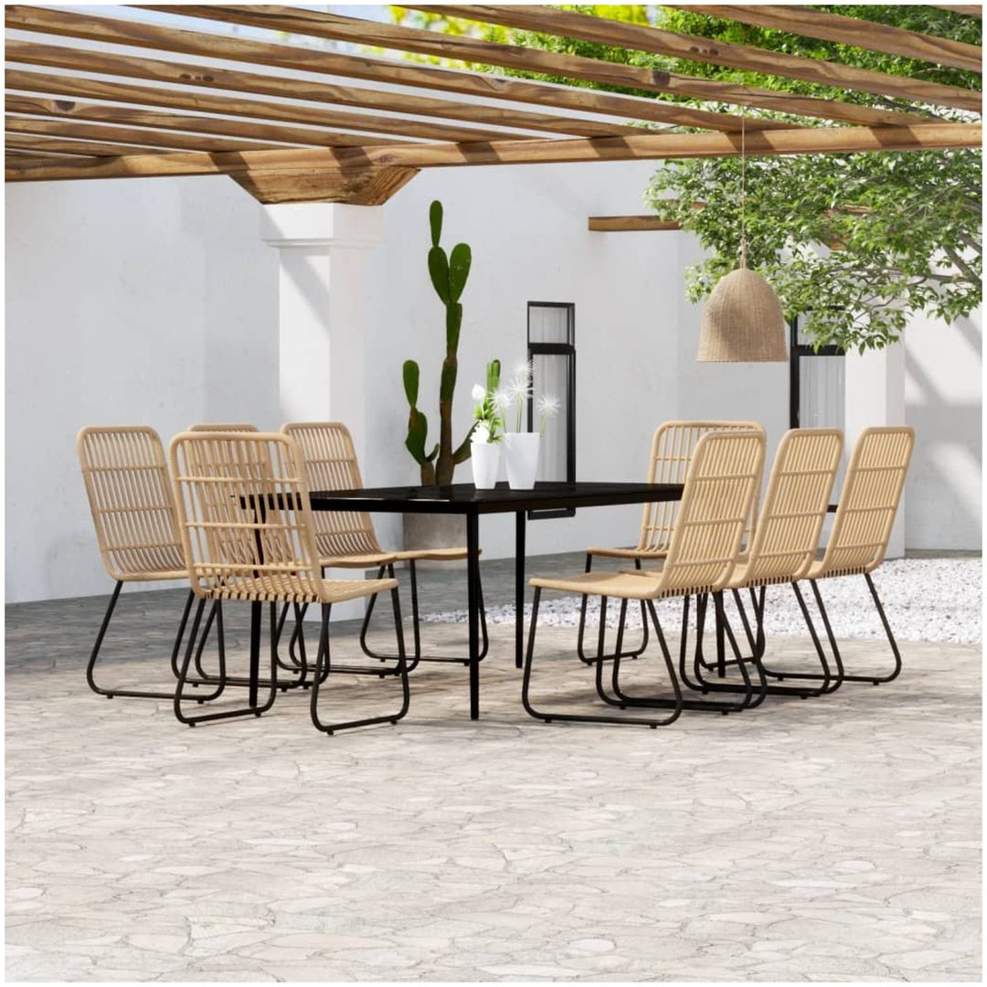Matgrupp för trädgården 9 delar ek vidaXL 200 cm table length