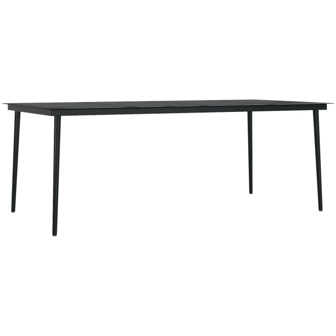 Matgrupp för trädgården 9 delar grå och svart vidaXL 200 cm table length – bild 5