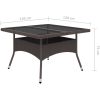 Matgrupp för trädgården 9 delar konstrotting och glas brun vidaXL – miniatyr 12