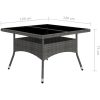 Matgrupp för trädgården 9 delar konstrotting och glas grå vidaXL – miniatyr 11