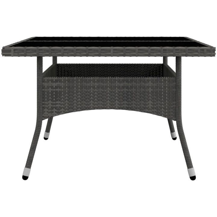 Matgrupp för trädgården 9 delar konstrotting och glas grå vidaXL – bild 5
